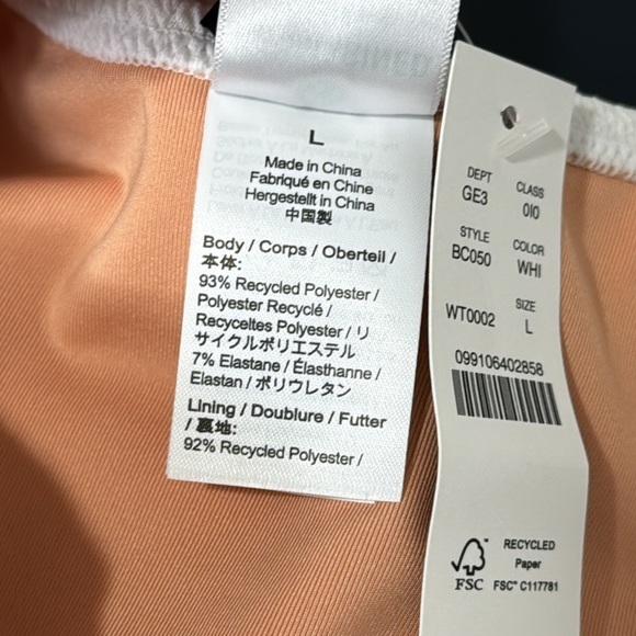 J. Crew Ribbed Curved Waist Cheeky String Bikini Bottom Women's L White New 7867 - Picture 10 of 14